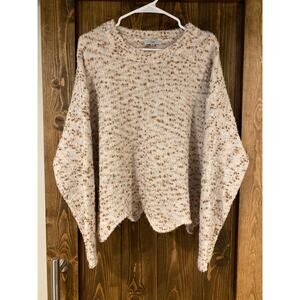 FATE Scalloped Hem Marbled Knit Crop Sweater